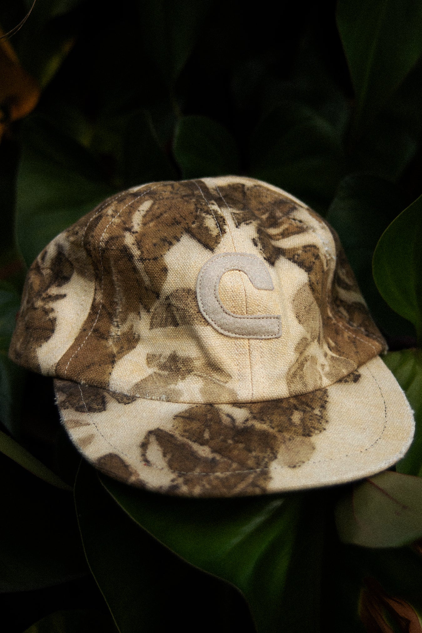 Boné Cardapê Camo Folha Tingimento Natural